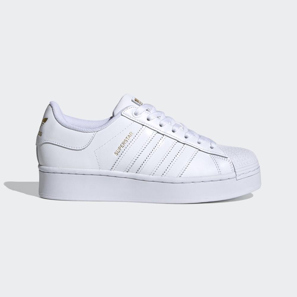 Adidas Women's Superstar Bold Shell Toe Originals Shoes White/Gold Metal Ireland FV3334